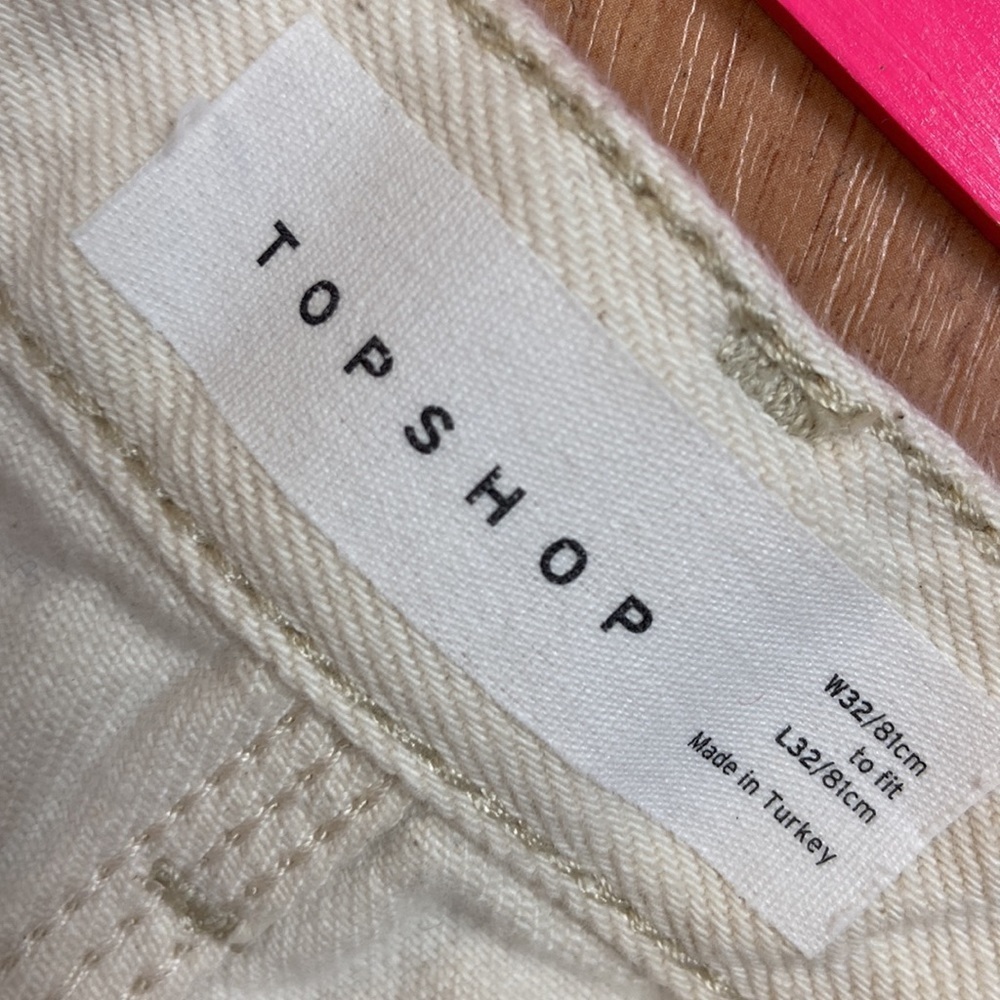TopShop Off white Carpenter Pants size 32X32 - Picture 7 of 12